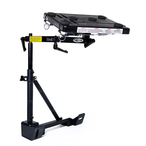 425-5575 – JOTTO CARGO Laptop Mount, Floor Mount Direct Fit Pivoting Adjustable Height Black ABS Desktop/ Aluminum An...